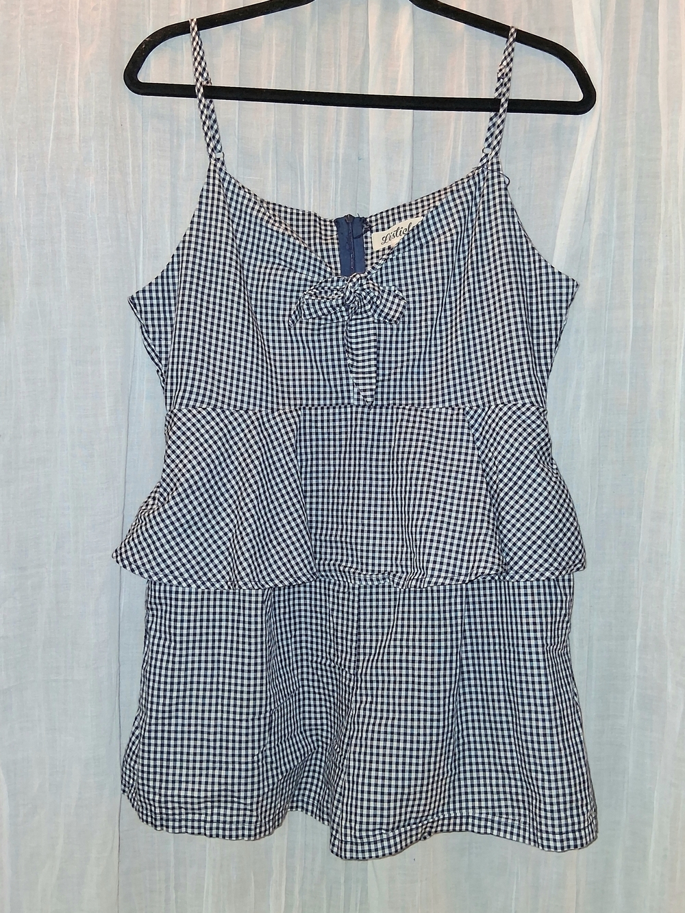 Listicle Navy and White Gingham Romper